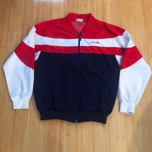 Vintage Adidas Track Suit Jacket Pristine Navy, Red and White